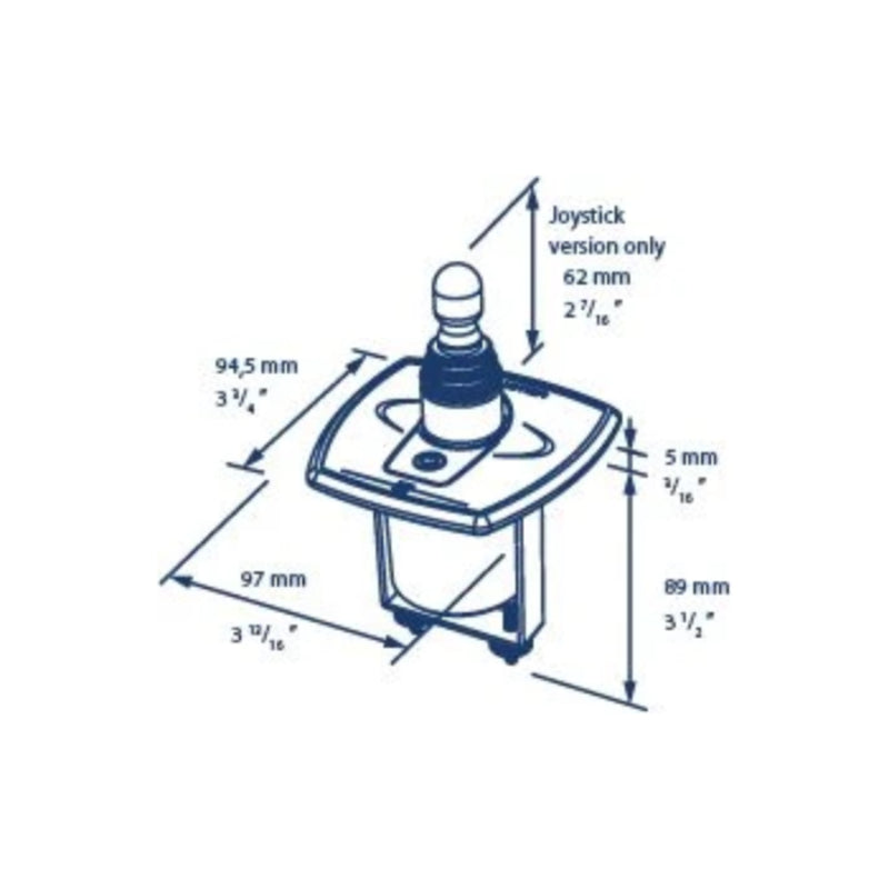 VETUS control panel for bow and stern trusters and joystick with time delay