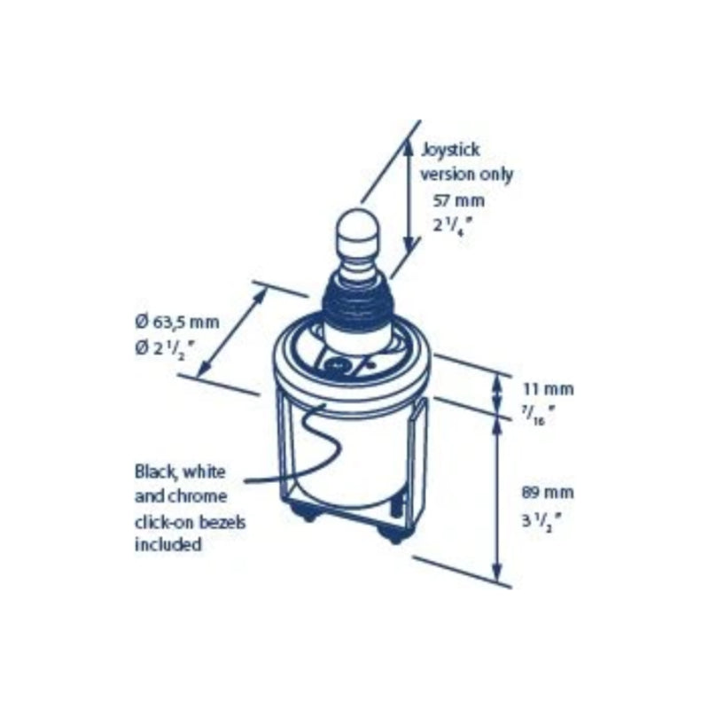 VETUS compact thruster panel with joystick, including time delay