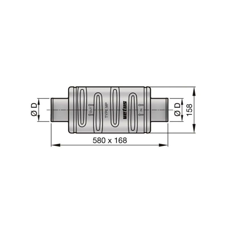 VETUS plastic muffler type MP100