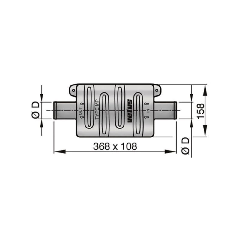 VETUS plastic muffler type MP40