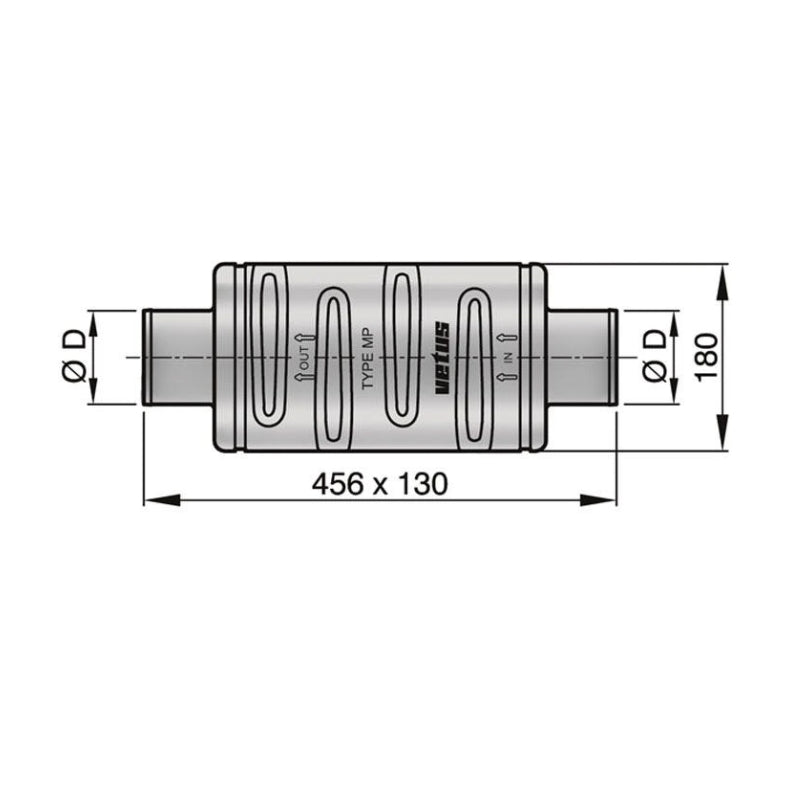 VETUS plastic muffler type MP75