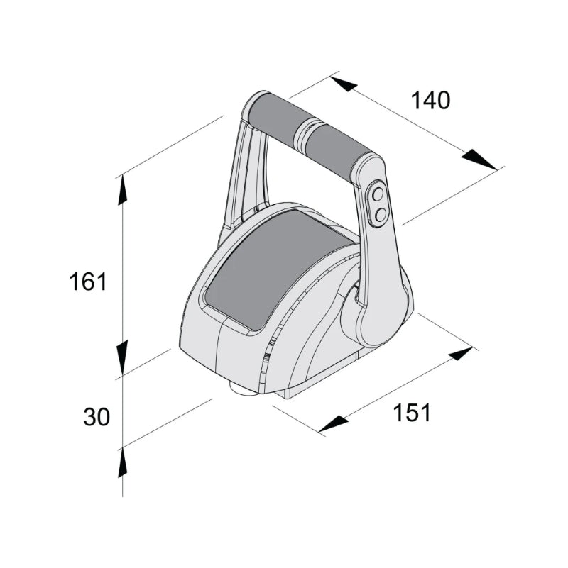 Control lever, stainless steel, for 2 engines, with trim control