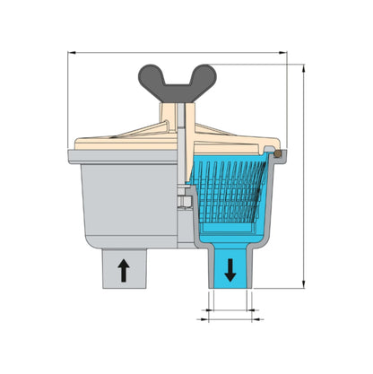 VETUS cooling water strainer type 150, for 28.5mm hose connections