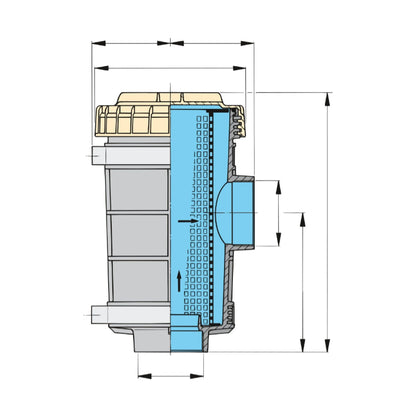 VETUS cooling water strainer type 1320, with G 1½ / 38mm connections