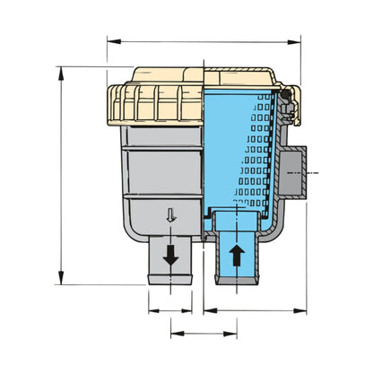 VETUS cooling water strainer type 330, for 16mm hose connections