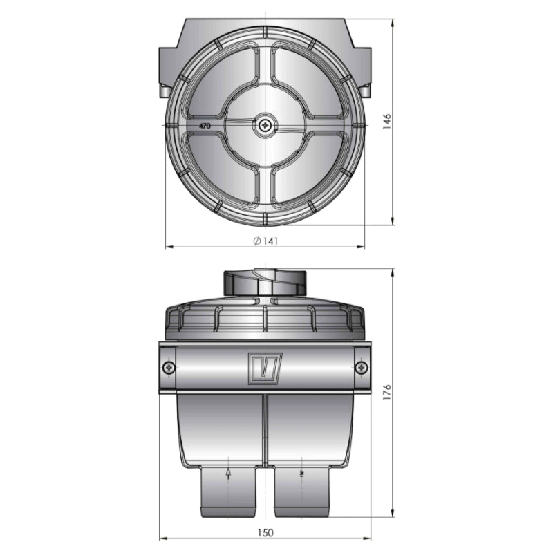 VETUS cooling water strainer type 470, for 13mm hose connections