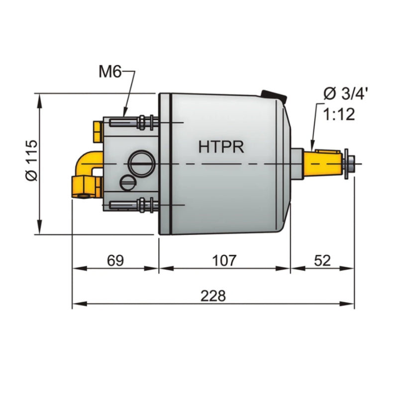 VETUS hydraulic helm pump HTP42, white, for 10 mm tubing