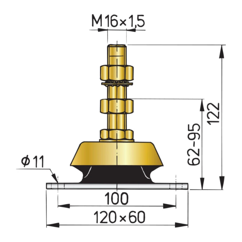 Flexible engine mounting type 100V