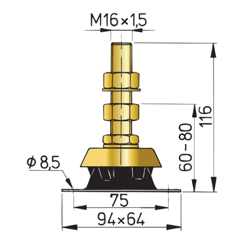 Flexible engine mounting type 25V