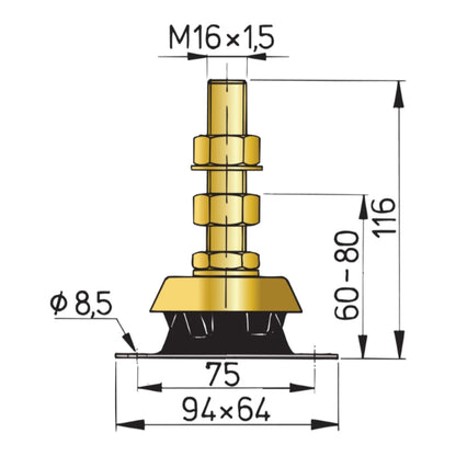 Flexible engine mounting type 25V