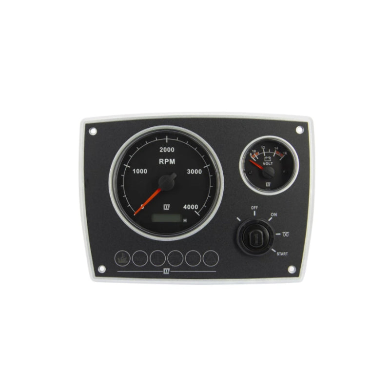 Aluminium engine panel, GEN II - 0-4,000rpm - Black Dials - 12v