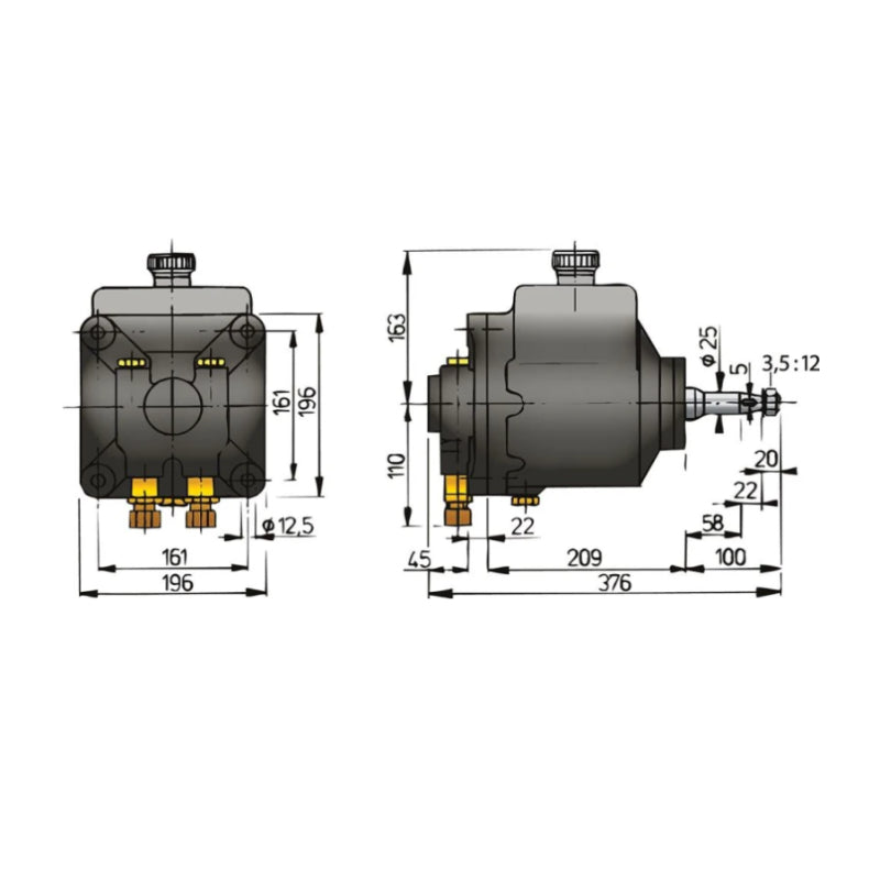 VETUS axial plunger pump with 7 plungers