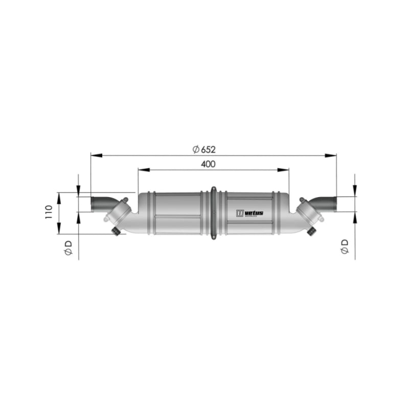 Rotatable waterlock/muffler type NLPH40 - 40mm