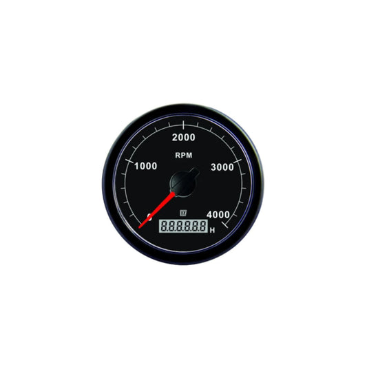 Tacho/Hour counter - Black Display - 0 - 4000rpm