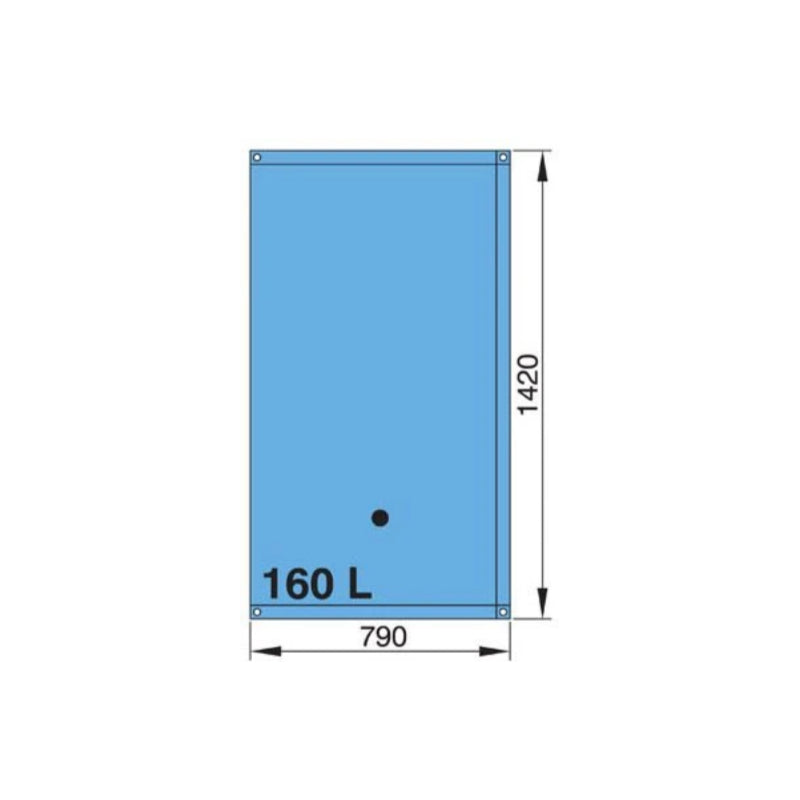 VETUS 160lt drinking water tank, including 16/38mm hose connections