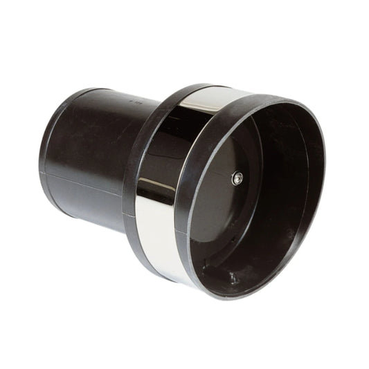 VETUS plastic transom exhaust connection with check valve, 90mm