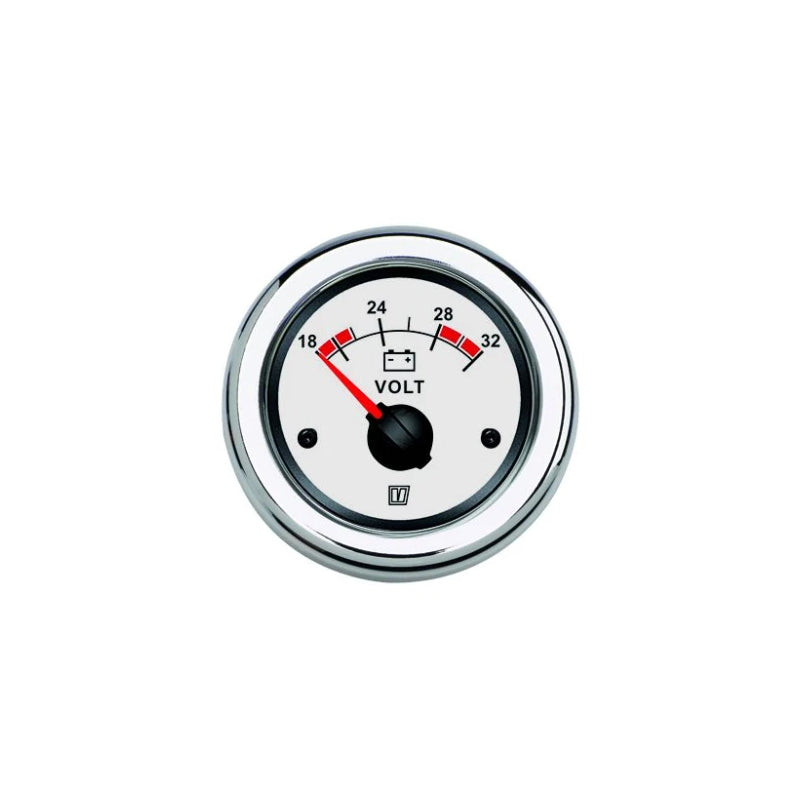 Voltmeter gauge 24 V - White Display