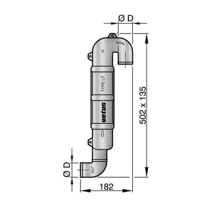 VETUS plastic gooseneck type LT40, 40mm