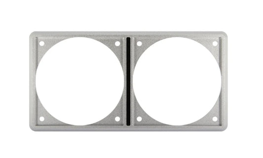 Aluminium frame for 2 panels, 75mm cut-out diameter